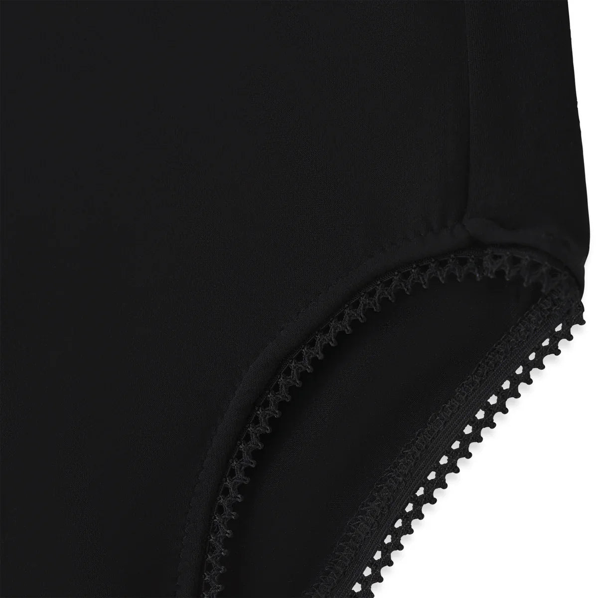 Black neoprene Charlie Shaping Underwear with textured scalloped edges