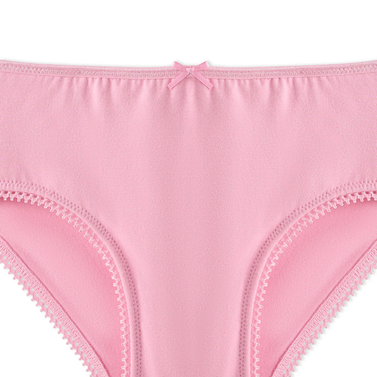 Pink Charlie Shaping Underwear: cotton briefs with bow and scalloped edges