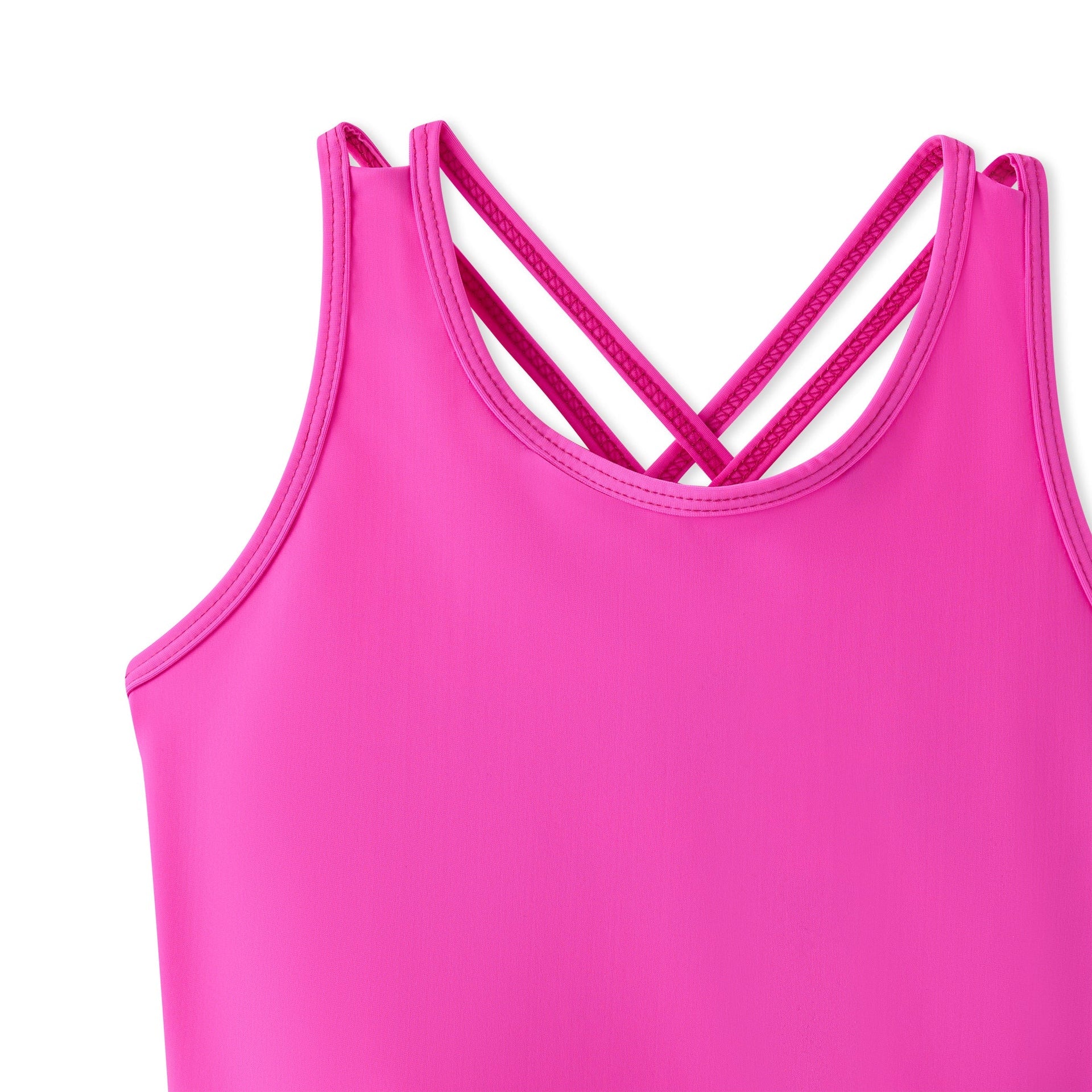 Sunny Queeny Tankini: bright pink athletic tank with crisscross back