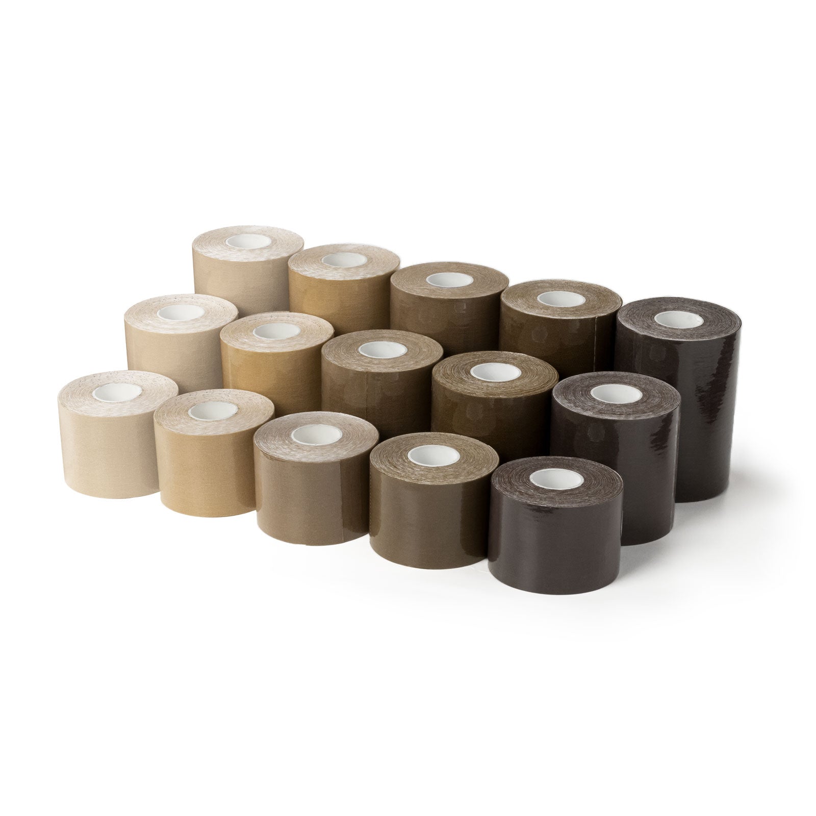 Multiple shades of chest binding tape