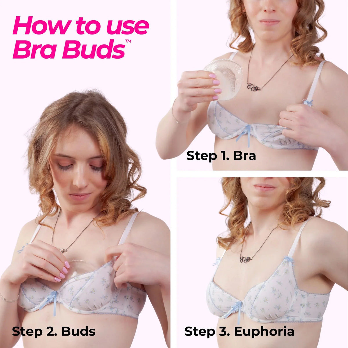 Unclockable bra buds clear translucent silicone bra inserts designed for comfortable and discreet use with bras