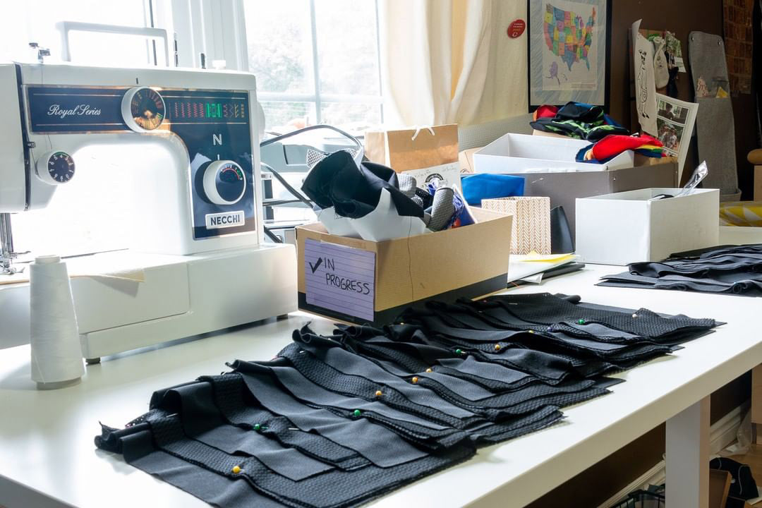 Image of get your joeys on a table with a sewing machine in the background