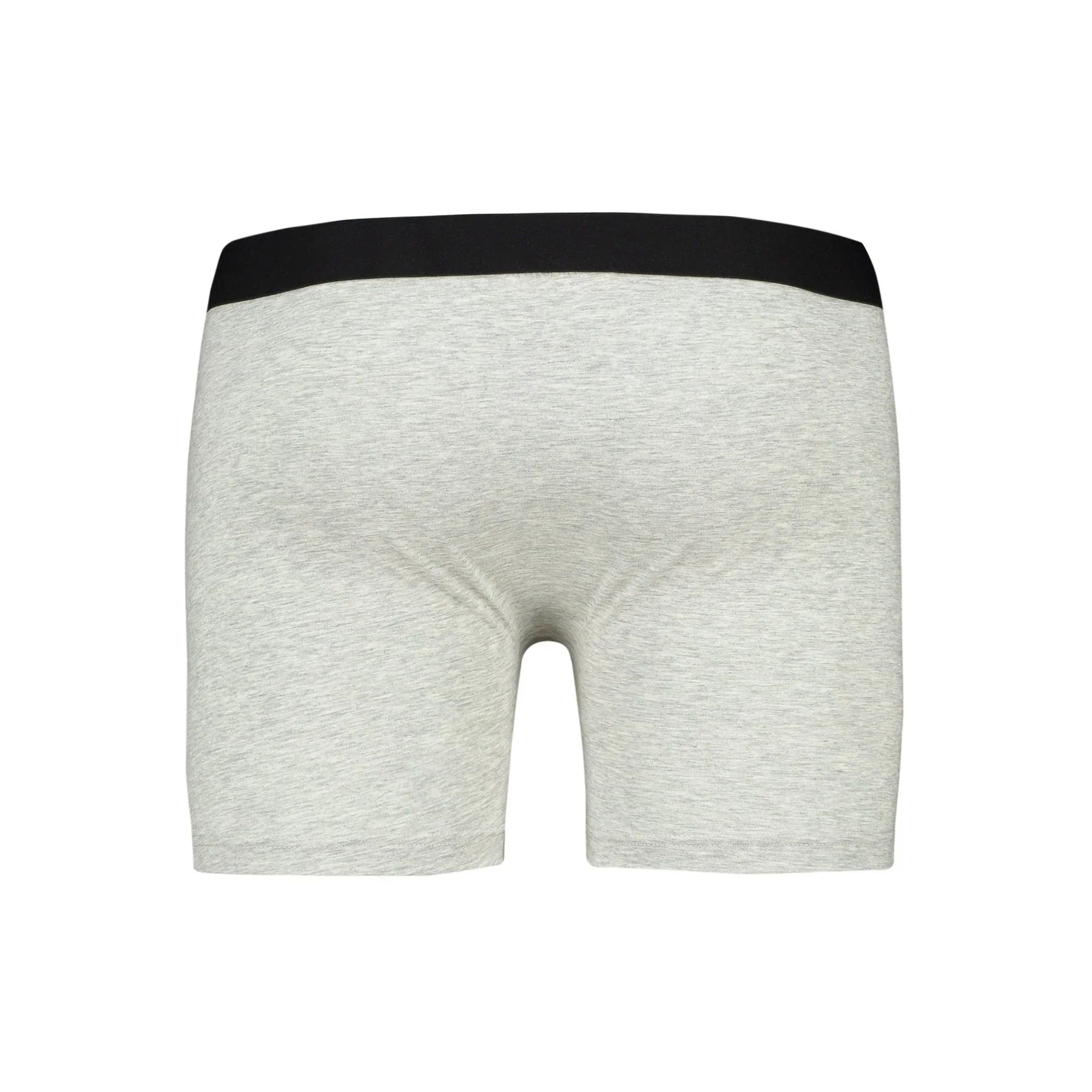 Gray heathered All-In-One Packing Boxers with black waistband