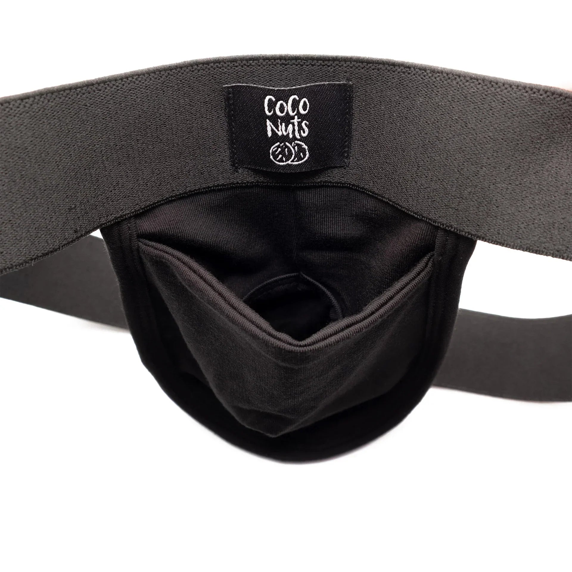 Black CocoNuts jock strap with bamboo pouch for STP and soft packer