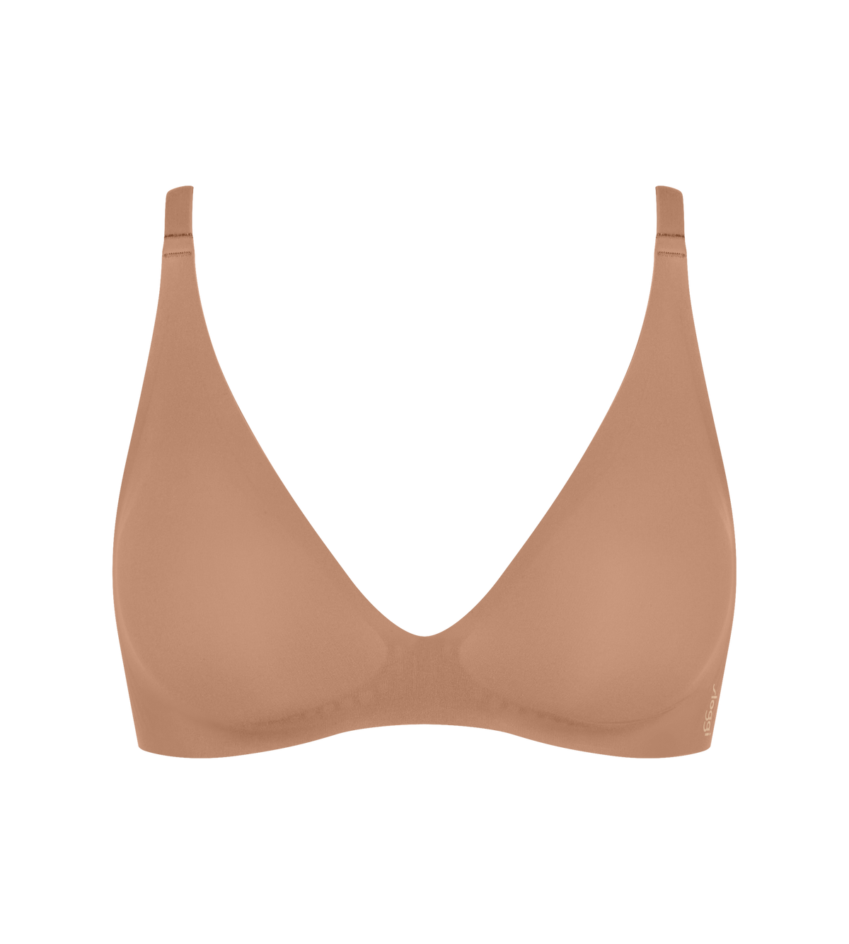 The UP Bra beige triangle bra with smooth seamless design and adjustable straps for comfortable everyday wear