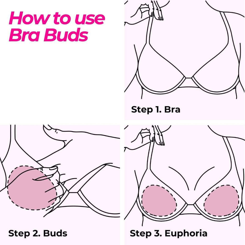 Illustrated guide of how to use bra buds