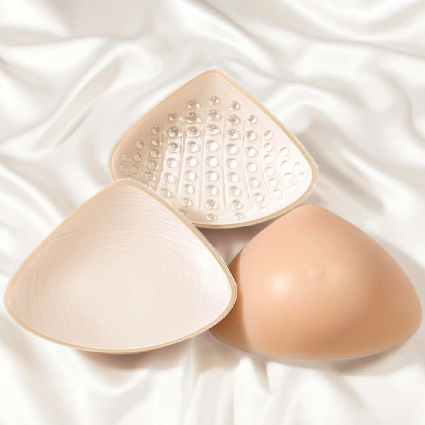 3 mastectomy breast forms on silk