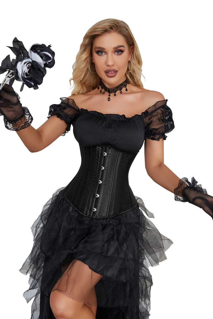 Black Satin Corset